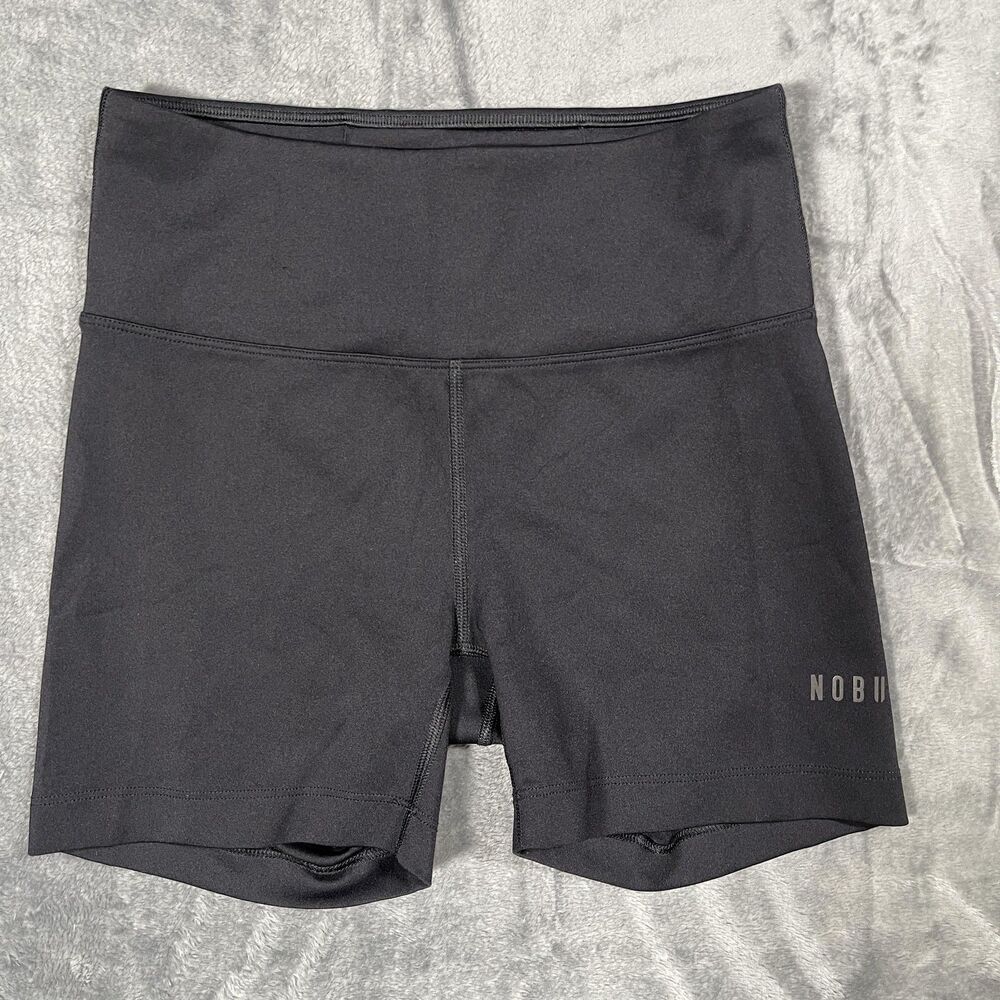 NOBULL Biker Shorts Womens S Black Jersey Elastic Waist Stretch